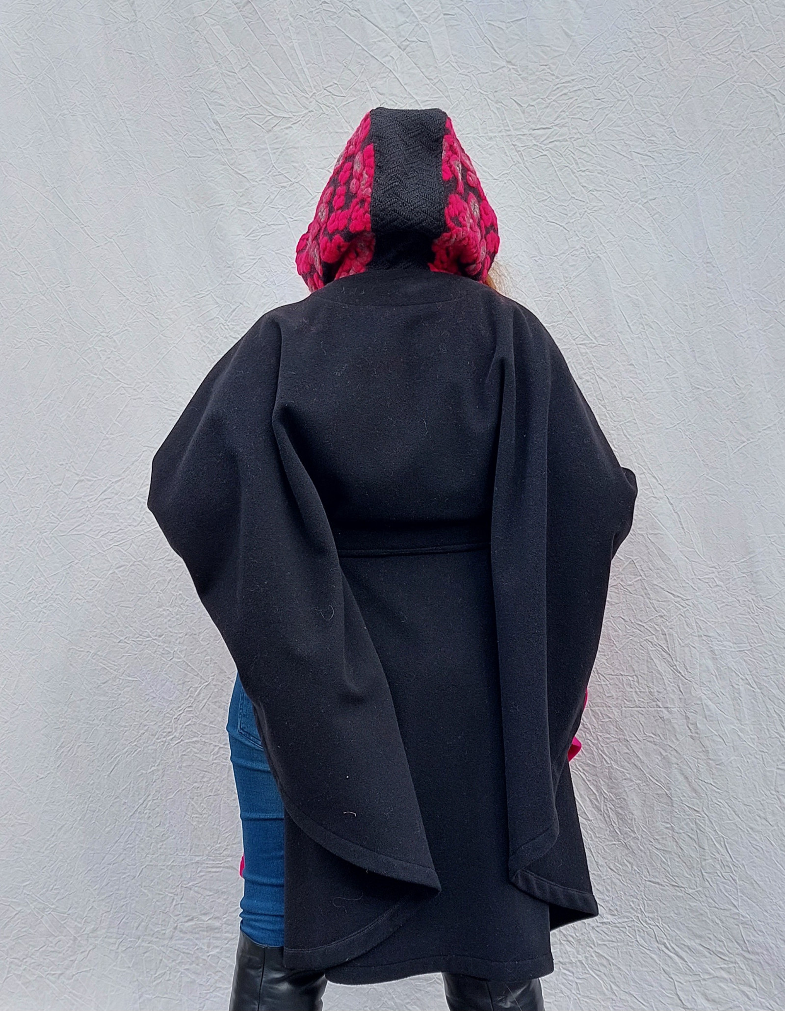 Vlněná pelerína - růžová